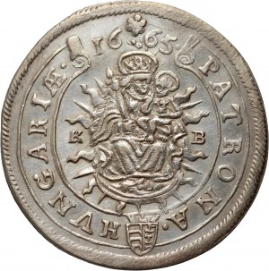 Ungheria, Leopoldo I, 15 krajcars 1665 KB, Kremnica