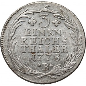 Schlesien unter preußischer Herrschaft, Friedrich II., 1/3 Taler 1778 B, Wrocław