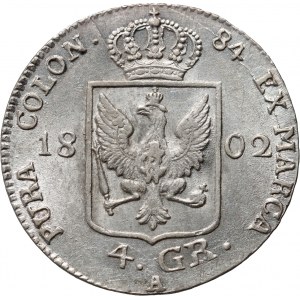 Germania, Prussia, Federico Guglielmo III, 4 centesimi 1802 A, Berlino