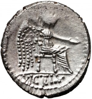 République romaine, M. Caton 89 av. J.-C., denier, Rome
