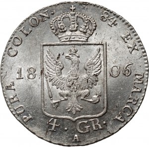 Germania, Prussia, Federico Guglielmo III, 4 groschen 1806 A, Berlino