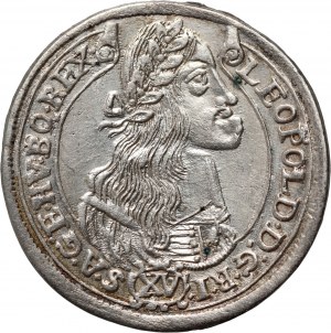 Węgry, Leopold I, 15 krajcarów 1675 KB, Kremnica