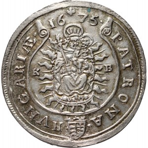 Ungheria, Leopoldo I, 15 krajcars 1675 KB, Kremnica