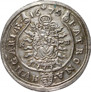 Hongrie, Léopold Ier, 15 krajcars 1675 KB, Kremnica