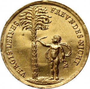 Deutschland, Goldmedaille mit einem Dukaten ohne Datum (um 1740), Freundschaftsmedaille, Jonat und David