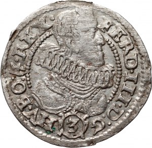 Śląsk pod panowaniem austriackim, arcyksiążę Ferdynand III, 3 krajcary 1635 HR, Kłodzko