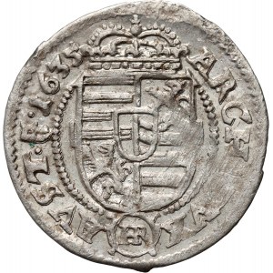 Slesia sotto il dominio austriaco, arciduca Ferdinando III, 3 krajcary 1635 HR, Klodzko
