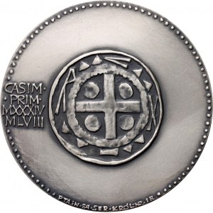 Volksrepublik Polen, Königliche Serie PTAiN, Silbermedaille 1984, Kasimir I. der Restaurator