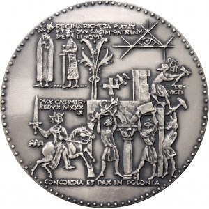 Poľská ľudová republika, kráľovská séria PTAiN, strieborná medaila 1984, Kazimír I. Obnoviteľ