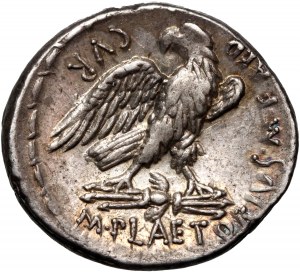 Republika Rzymska, M. Plaetorius M.f. Cestianus 67 p.n.e., denar, Rzym