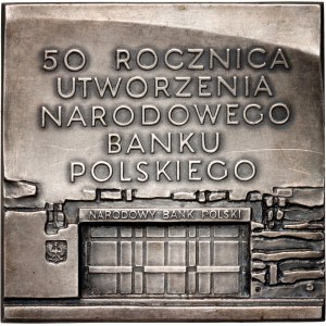 III RP, plaketa, 1995, 50. výročí založení Polské národní banky