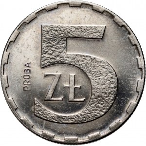 PRL, 5 zlotys 1989, PRÓBA, nickel