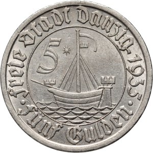 Freie Stadt Danzig, 5 Gulden 1935, Berlin, Koga