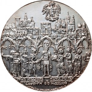 PRL, Seria królewska PTAiN, srebrny medal z 1977 roku, Kazimierz Wielki