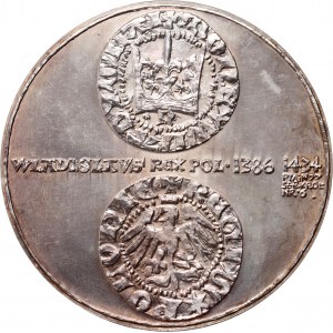 Poľská ľudová republika, kráľovská séria PTAiN, strieborná medaila 1977, Władysław Jagiełło