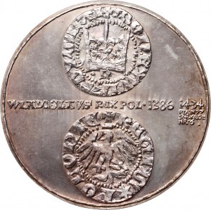 People's Republic of Poland, PTAiN royal series, 1977 silver medal, Ladislaus Jagiello