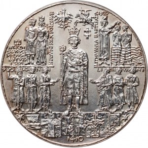 République populaire de Pologne, Série royale PTAiN, médaille d'argent 1977, Władysław Jagiełło.