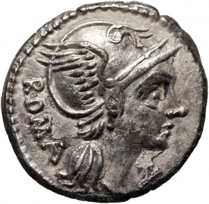 Římská republika, L. Flaminius Chilo 109/108 př. n. l., denár, Řím