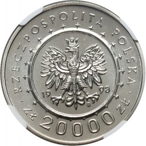 III RP, 20000 zlatých 1993, Łańcut Castle, SAMPLE, nikl