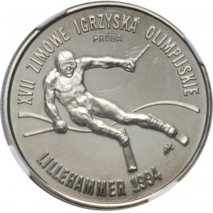 III RP, 20000 or 1993, XVIIème Jeux Olympiques d'hiver Lillehammer 1994, ÉCHANTILLON, nickel