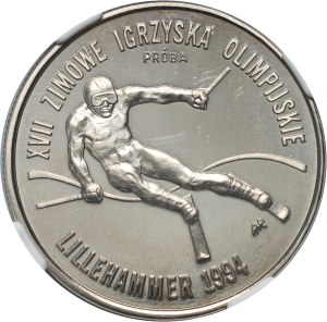 Third Republic, 20000 gold 1993, XVII Olympic Winter Games Lillehammer 1994, SAMPLE, nickel