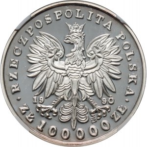 Third Republic, 100,000 gold 1990, Small triptych, Jozef Pilsudski