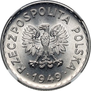 Repubblica Popolare di Polonia, 1 zloty 1949, alluminio