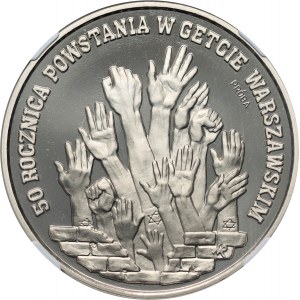 III RP, 300000 zl 1993, Insurrection du ghetto de Varsovie, ÉCHANTILLON, nickel