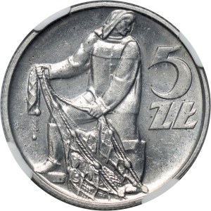 PRL, 5 złotych 1958, Rybak, BAŁWANEK