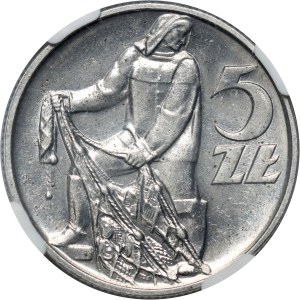 PRL, 5 zloty 1958, Fisherman, BALWANEK