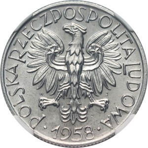 PRL, 5 złotych 1958, Rybak, BAŁWANEK