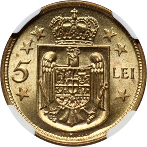 Romania, Michele I, 5 lei 1930 H, Birmingham