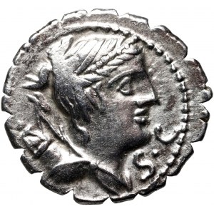Republika Rzymska, Ti. Claudius Ti. Nero 79 p.n.e., denar serratus, Rzym