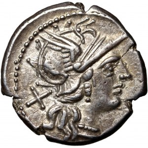 Římská republika, C. Valerius Flaccus 140 př. n. l., denár, Řím