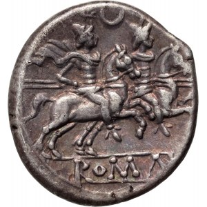 Roman Republic, Anonymous 204 BC, Denar from early series, Rome