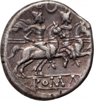 Roman Republic, Anonymous 204 BC, Denar from early series, Rome