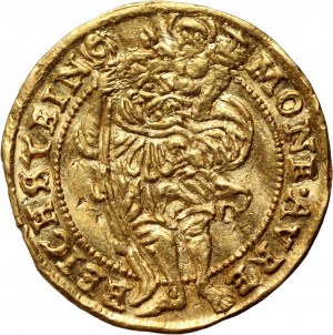 Sliezsko, Joachim Ząbkowicki, Henryk III Bierutowski, Jan Oleśnicki, Jerzy III Ziębicki, dukát 1560, Złoty Stok