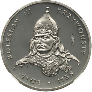 Poľská ľudová republika, 200 zlotých 1982, Boleslav III Krivoprísažný, busta, VZORKA, nikel