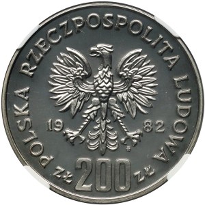 Poľská ľudová republika, 200 zlotých 1982, Boleslav III Krivoprísažný, busta, VZORKA, nikel