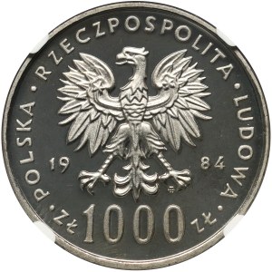 PRL, 1000 zloty 1984, 40° anniversario della PRL, PRÓCE, nichel