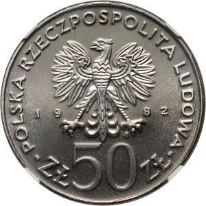 PRL, 50 zloty 1982, Bolesław III Krzywousty, PRÓBA, nichel