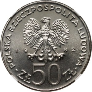 PRL, 50 zloty 1982, Bolesław III Krzywousty, PRÓBA, nickel