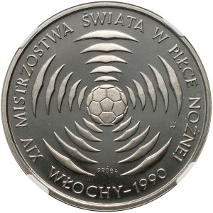 Polská lidová republika, 200 zlatých 1988, XIV. mistrovství světa ve fotbale - Itálie 1990, SAMPLE, nikl