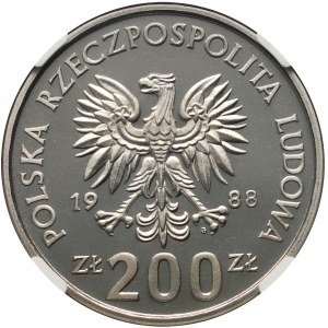 Repubblica Popolare di Polonia, 200 oro 1988, XIV Coppa del Mondo di Calcio - Italia 1990, CAMPIONE, nichel