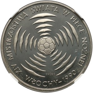 Volksrepublik Polen, 200 Gold 1988, XIV. Fußball-Weltmeisterschaft - Italien 1990, MUSTER, Nickel