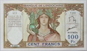 Frankreich, Neukaledonien, 100 undatierte Francs (1937-1963), Serie T