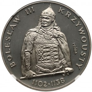PRL, 200 złotych 1982, Bolesław III Krzywousty, półpostać, PRÓBA, nikiel