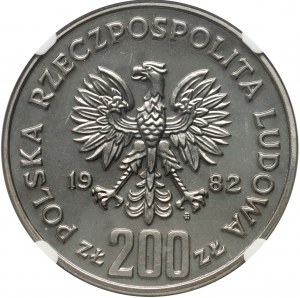 Polská lidová republika, 200 zlotých 1982, Boleslav III Křivoústý, půlčíslo, VZOREK, nikl