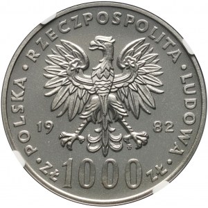 Volksrepublik Polen, 1000 Zloty 1982, Papst Johannes Paul II, Nickel