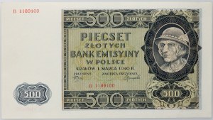 Generalne Gubernatorstwo, 500 złotych 1.03.1940, seria B